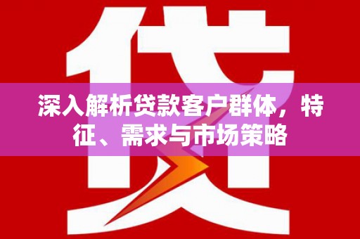 建瓯深入解析贷款客户群体，特征、需求与市场策略