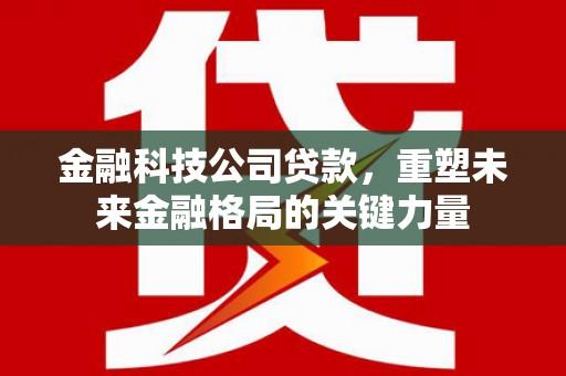 建瓯金融科技公司贷款，重塑未来金融格局的关键力量