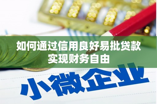 建瓯如何通过信用良好易批贷款实现财务自由