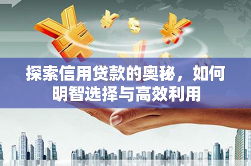 建瓯探索信用贷款的奥秘，如何明智选择与高效利用