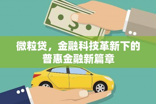 建瓯微粒贷，金融科技革新下的普惠金融新篇章