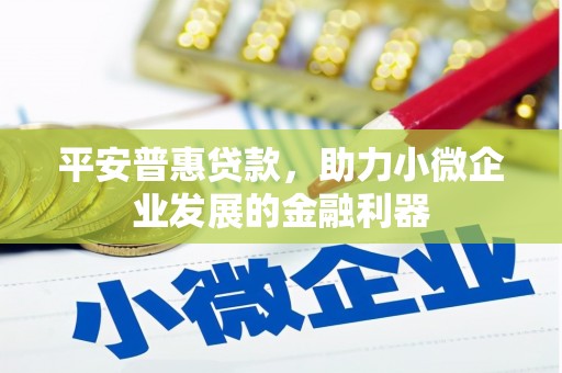 建瓯平安普惠贷款，助力小微企业发展的金融利器
