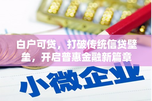 建瓯白户可贷，打破传统信贷壁垒，开启普惠金融新篇章